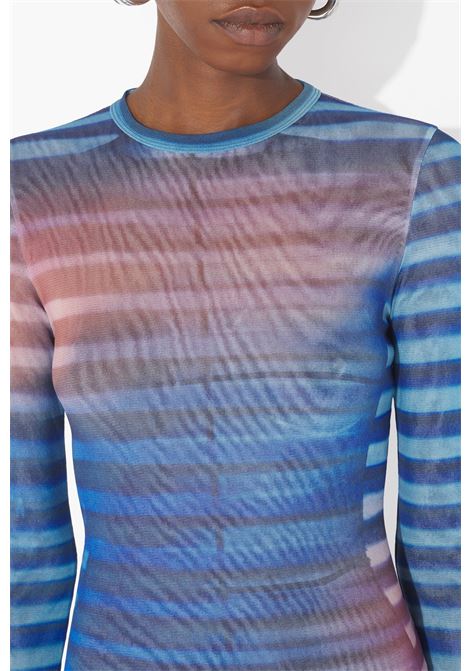top air donna azzurro blu e pesca JEAN PAUL GAULTIER | 25/03-W-TO336-M005P565034